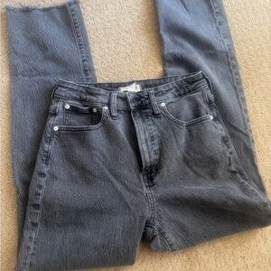 Madewell Gray Straight Leg Jeans with Lived-In Look